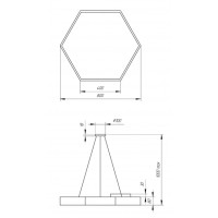 Светильник светодиодный Geometria ЭРА Hexagon SPO-122-W-40K-066 66Вт 4000К 4800Лм IP40 800*800*80 белый подвесной'