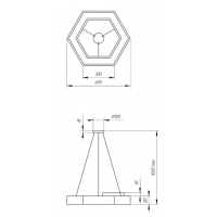 Светильник светодиодный Geometria ЭРА Hexagon SPO-123-W-40K-045 45Вт 4000К 2500Лм IP40 600*600*80 белый подвесной'